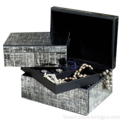 Jewelry Gift Box, Engineered Wood with Metallic-printed Glass